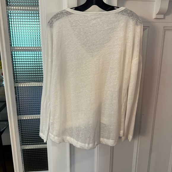 Zara Women’s 100% Linen Cardigan Ivory NWOT SZ Small Oversized - Picture 6 of 8